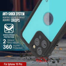 Load image into Gallery viewer, iPhone 15 Pro Waterproof IP68 Case, Punkcase [Teal] [StudStar Series] [Slim Fit]

