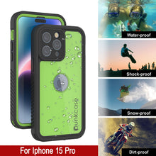 Load image into Gallery viewer, iPhone 15 Pro Waterproof IP68 Case, Punkcase [Light green] [StudStar Series] [Slim Fit] [Dirtproof]
