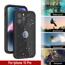Load image into Gallery viewer, iPhone 15 Pro Waterproof IP68 Case, Punkcase [Black] [StudStar Series] [Slim Fit]

