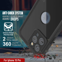 Load image into Gallery viewer, iPhone 15 Pro Waterproof IP68 Case, Punkcase [Black] [StudStar Series] [Slim Fit]
