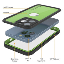 Load image into Gallery viewer, iPhone 15 Pro Waterproof IP68 Case, Punkcase [Light green] [StudStar Series] [Slim Fit] [Dirtproof]
