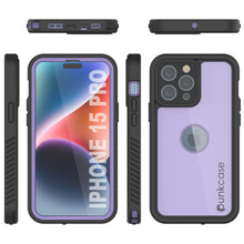 Load image into Gallery viewer, iPhone 15 Pro Waterproof IP68 Case, Punkcase [Lilac] [StudStar Series] [Slim Fit] [Dirtproof]
