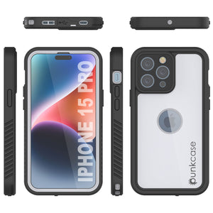 iPhone 15 Pro Waterproof IP68 Case, Punkcase [White] [StudStar Series] [Slim Fit] [Dirtproof]