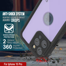 Load image into Gallery viewer, iPhone 15 Pro Waterproof IP68 Case, Punkcase [Lilac] [StudStar Series] [Slim Fit] [Dirtproof]
