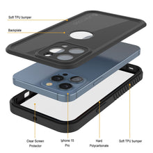 Load image into Gallery viewer, iPhone 15 Pro Waterproof IP68 Case, Punkcase [Black] [StudStar Series] [Slim Fit]
