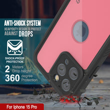 Load image into Gallery viewer, iPhone 15 Pro Waterproof IP68 Case, Punkcase [Pink] [StudStar Series] [Slim Fit] [Dirtproof]
