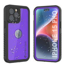 Load image into Gallery viewer, iPhone 15 Pro Waterproof IP68 Case, Punkcase [Purple] [StudStar Series] [Slim Fit] [Dirtproof]
