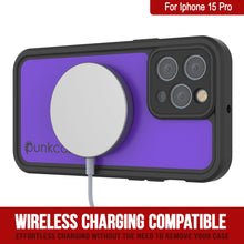 Load image into Gallery viewer, iPhone 15 Pro Waterproof IP68 Case, Punkcase [Purple] [StudStar Series] [Slim Fit] [Dirtproof]
