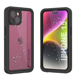 iPhone 15  Waterproof Case, Punkcase [Extreme Series] Armor Cover W/ Built In Screen Protector [Black]