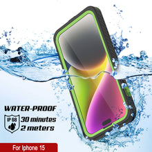 Load image into Gallery viewer, iPhone 15  Waterproof Case, Punkcase [Extreme Series] Armor Cover W/ Built In Screen Protector [Light Green]
