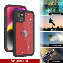 Load image into Gallery viewer, iPhone 15 Waterproof IP68 Case, Punkcase [Red] [StudStar Series] [Slim Fit]
