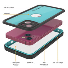 Load image into Gallery viewer, iPhone 15 Waterproof IP68 Case, Punkcase [Teal] [StudStar Series] [Slim Fit]
