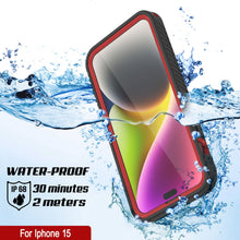 Load image into Gallery viewer, iPhone 15 Waterproof IP68 Case, Punkcase [Red] [StudStar Series] [Slim Fit]
