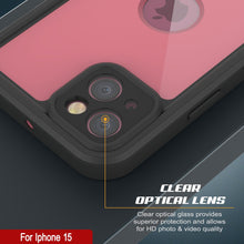Load image into Gallery viewer, iPhone 15 Waterproof IP68 Case, Punkcase [Pink] [StudStar Series] [Slim Fit] [Dirtproof]
