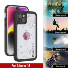 Load image into Gallery viewer, iPhone 15 Waterproof IP68 Case, Punkcase [White] [StudStar Series] [Slim Fit] [Dirtproof]
