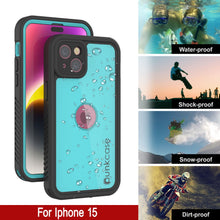 Load image into Gallery viewer, iPhone 15 Waterproof IP68 Case, Punkcase [Teal] [StudStar Series] [Slim Fit]
