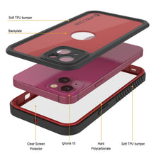 Load image into Gallery viewer, iPhone 15 Waterproof IP68 Case, Punkcase [Red] [StudStar Series] [Slim Fit]
