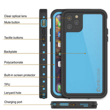 Load image into Gallery viewer, iPhone 11 Pro Waterproof IP68 Case, Punkcase [Light blue] [StudStar Series] [Slim Fit] [Dirtproof]
