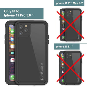 iPhone 11 Pro Max Waterproof IP68 Case, Punkcase [Black] [StudStar Series] [Slim Fit]