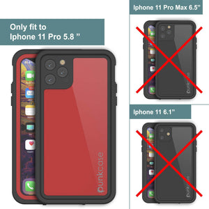 iPhone 11 Pro Waterproof IP68 Case, Punkcase [Red] [StudStar Series] [Slim Fit]