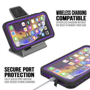 iPhone 11 Pro Waterproof IP68 Case, Punkcase [Purple] [StudStar Series] [Slim Fit] [Dirtproof]