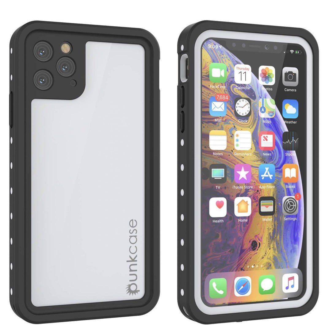 iPhone 11 Pro Waterproof IP68 Case, Punkcase [White] [StudStar Series] [Slim Fit] [Dirtproof]