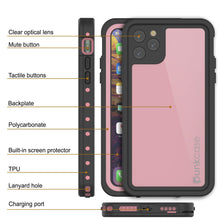 Load image into Gallery viewer, iPhone 11 Pro Max Waterproof IP68 Case, Punkcase [Pink] [StudStar Series] [Slim Fit] [Dirtproof]
