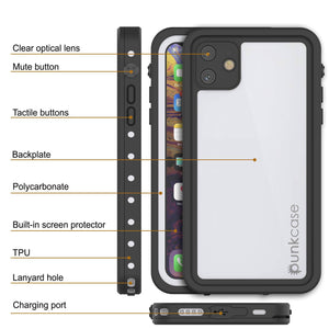 iPhone 11 Waterproof IP68 Case, Punkcase [White] [StudStar Series] [Slim Fit] [Dirtproof]