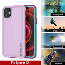 Load image into Gallery viewer, Punkcase iPhone 12 Waterproof Case [Aqua Series] Armor Cover [Purple]
