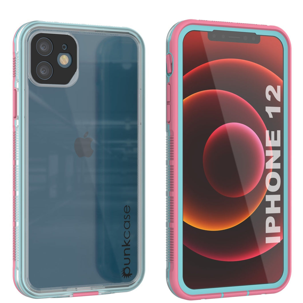Punkcase iPhone 13 Waterproof Case [Aqua Series] Armor Cover [Clear Pink] [Clear Back]