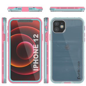 Punkcase iPhone 13 Waterproof Case [Aqua Series] Armor Cover [Clear Pink] [Clear Back]