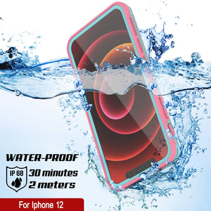 Punkcase iPhone 13 Waterproof Case [Aqua Series] Armor Cover [Clear Pink] [Clear Back]