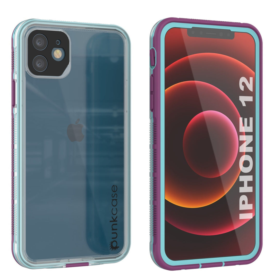 Punkcase iPhone 13 Waterproof Case [Aqua Series] Armor Cover [Clear Blue] [Clear Back]
