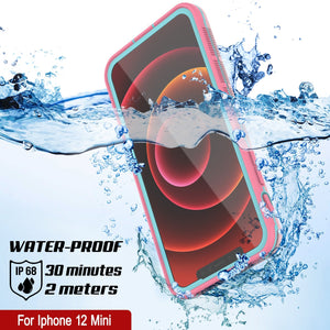 Punkcase iPhone 13 Mini Waterproof Case [Aqua Series] Armor Cover [Pink]