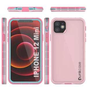 Punkcase iPhone 13 Mini Waterproof Case [Aqua Series] Armor Cover [Pink]