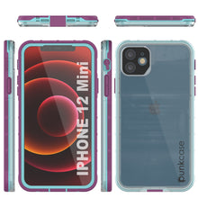 Load image into Gallery viewer, Punkcase iPhone 12 Mini Waterproof Case [Aqua Series] Armor Cover [Clear Purple] [Clear Back]
