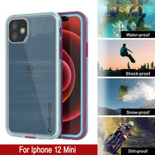 Load image into Gallery viewer, Punkcase iPhone 12 Mini Waterproof Case [Aqua Series] Armor Cover [Clear Purple] [Clear Back]
