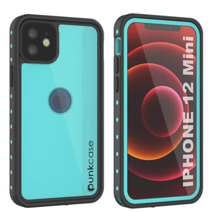 iPhone 12 Mini Waterproof IP68 Case, Punkcase [Teal] [StudStar Series] [Slim Fit]