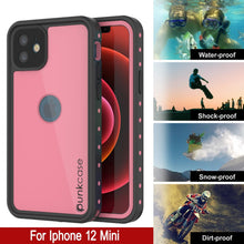 Load image into Gallery viewer, iPhone 12 Mini Waterproof IP68 Case, Punkcase [Pink] [StudStar Series] [Slim Fit] [Dirtproof]
