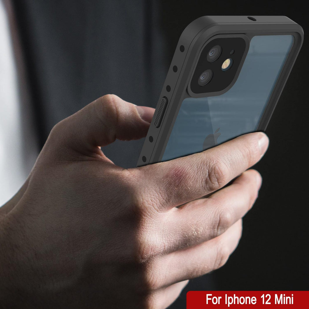 iPhone 12 Mini Waterproof IP68 Case, Punkcase [Clear] [StudStar Series] [Slim Fit] [Dirtproof]