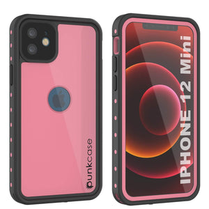 iPhone 12 Mini Waterproof IP68 Case, Punkcase [Pink] [StudStar Series] [Slim Fit] [Dirtproof]