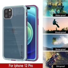 Load image into Gallery viewer, Punkcase iPhone 12 Pro Waterproof Case [Aqua Series] Armor Cover [Clear Purple] [Clear Back]
