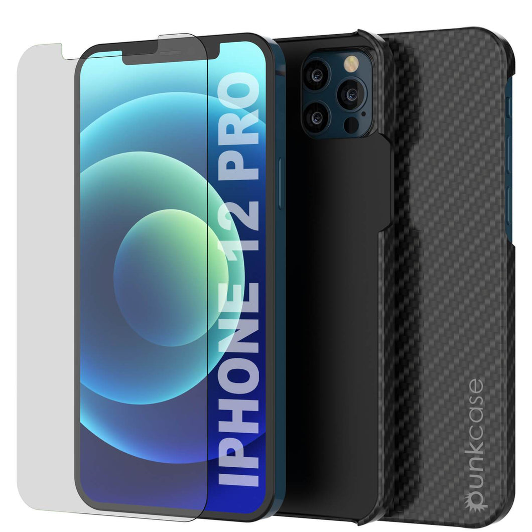 iPhone 12 Pro Case, Punkcase CarbonShield, Heavy Duty & Ultra Thin 2 Piece Dual Layer [shockproof]