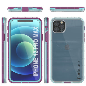 Punkcase iPhone 13 Pro Max Waterproof Case [Aqua Series] Armor Cover [Clear Blue] [Clear Back]