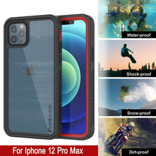 Load image into Gallery viewer, iPhone 12 Pro Max Waterproof Case, Punkcase [Extreme Series] Armor Cover W/ Built In Screen Protector [Red]
