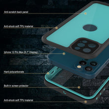 Load image into Gallery viewer, iPhone 12 Pro Max Waterproof IP68 Case, Punkcase [Teal] [StudStar Series] [Slim Fit]
