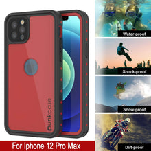 Load image into Gallery viewer, iPhone 12 Pro Max Waterproof IP68 Case, Punkcase [Red] [StudStar Series] [Slim Fit]
