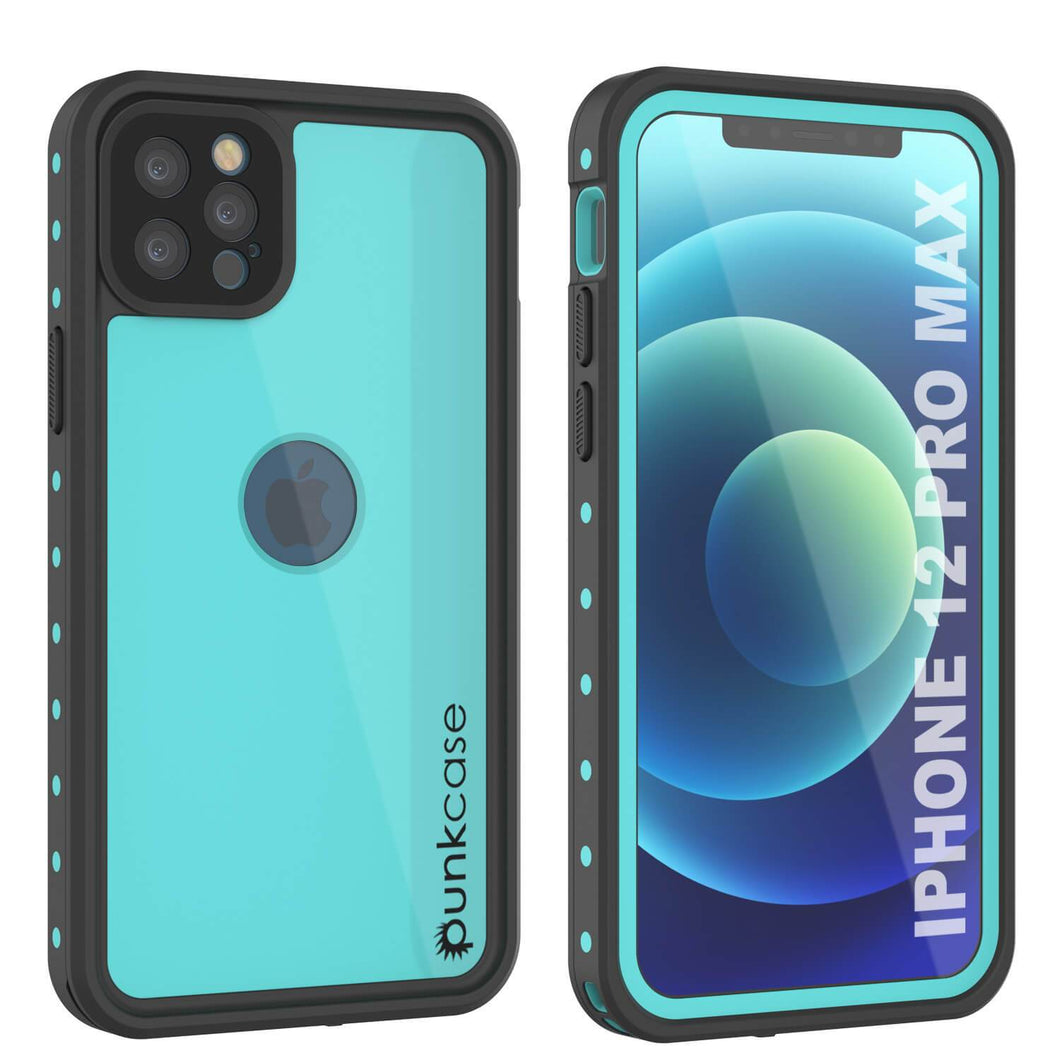 iPhone 12 Pro Max Waterproof IP68 Case, Punkcase [Teal] [StudStar Series] [Slim Fit]