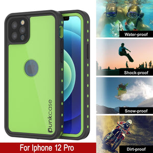 iPhone 12 Pro Waterproof IP68 Case, Punkcase [Light green] [StudStar Series] [Slim Fit] [Dirtproof]