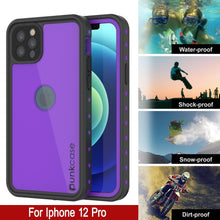 Load image into Gallery viewer, iPhone 12 Pro Waterproof IP68 Case, Punkcase [Purple] [StudStar Series] [Slim Fit] [Dirtproof]
